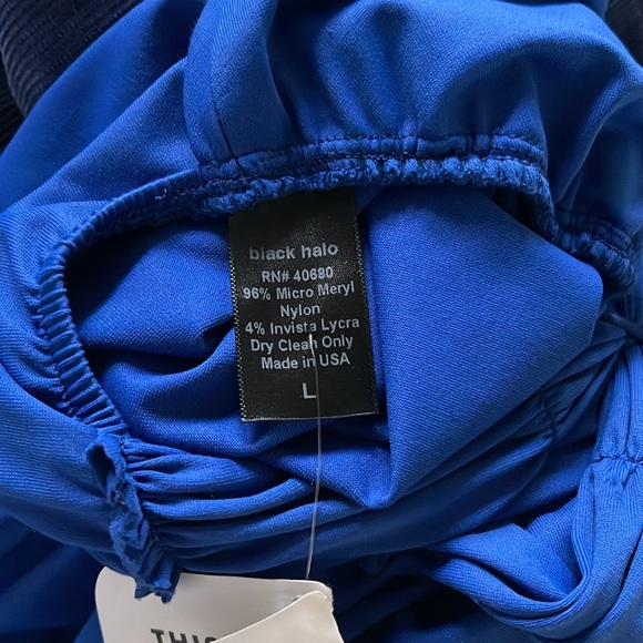 Black Halo Cobalt Blue Draped Halter Top Large NWT - Picture 9 of 9